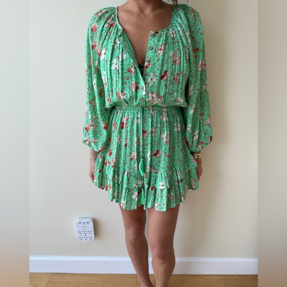 Skylar + Madison Dresses & Skirts - Floral Printed Cinched Waist Dress love shack fancy Small